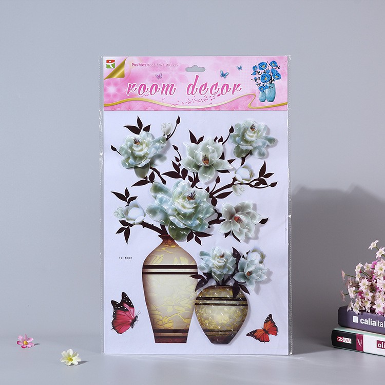 Tranh Dán Tường 3D Hình Bình Hoa, Có Sẵn Keo Dán, Đủ 12 Mẫu Bình Hoa Đẹp Mắt | BigBuy360 - bigbuy360.vn