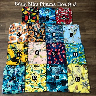 [CÓ SIZE]Bộ Pijama Hoa Qủa Nam nữ