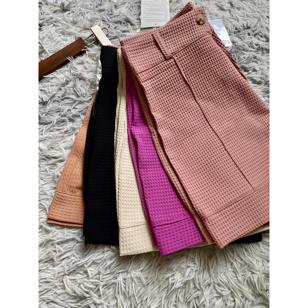 Quần short đùi nữ cạp cao nhiều màu chất gấm ô cao cấp phong cách sang chảnh cá tính trẻ trung năng động QS08