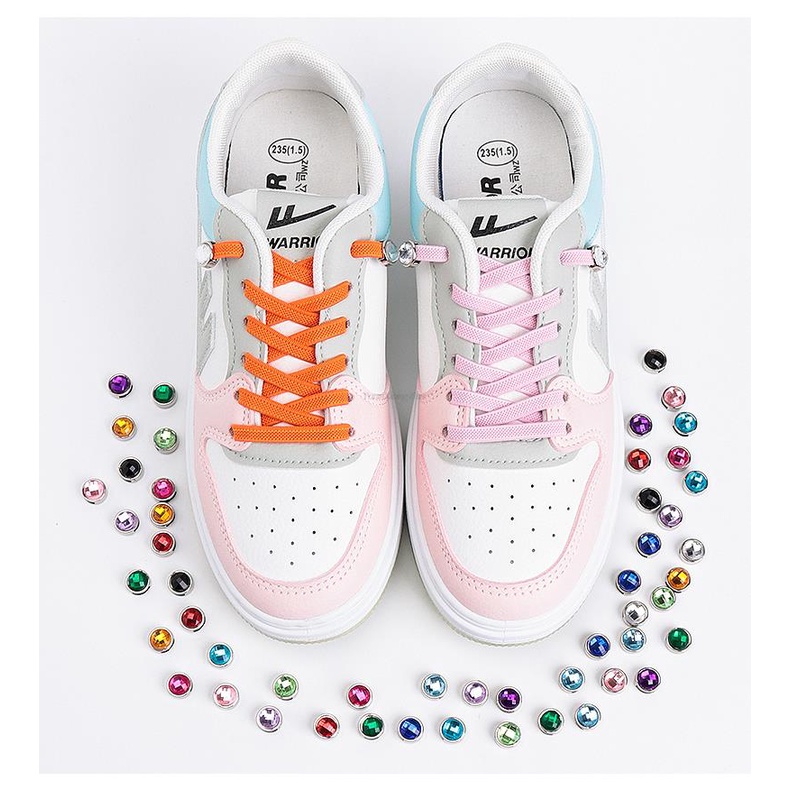 1 Cặp Dây Buộc Giày Thể Thao Co Giãn Đính Kim Cương Giả