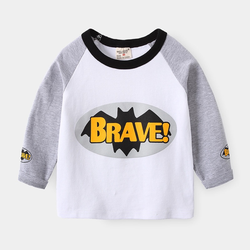 Áo thun dài tay bé trai WELLKIDS Áo phông chất cotton trẻ em từ 2-7 tuổi