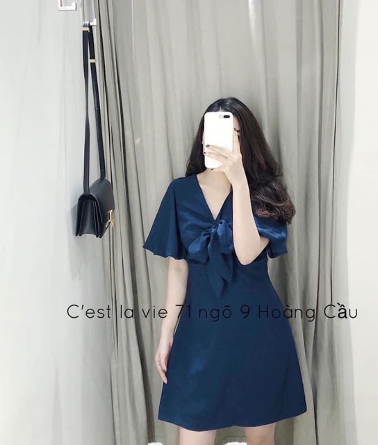 VÁY XÒE THẮT NƠ NGỰC SANG TRỌNG DK30 | BigBuy360 - bigbuy360.vn