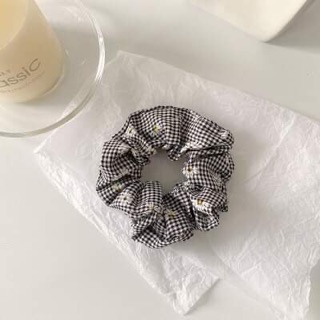 🌼Chun cột tóc vải scrunchie kẻ caro hoa cúc