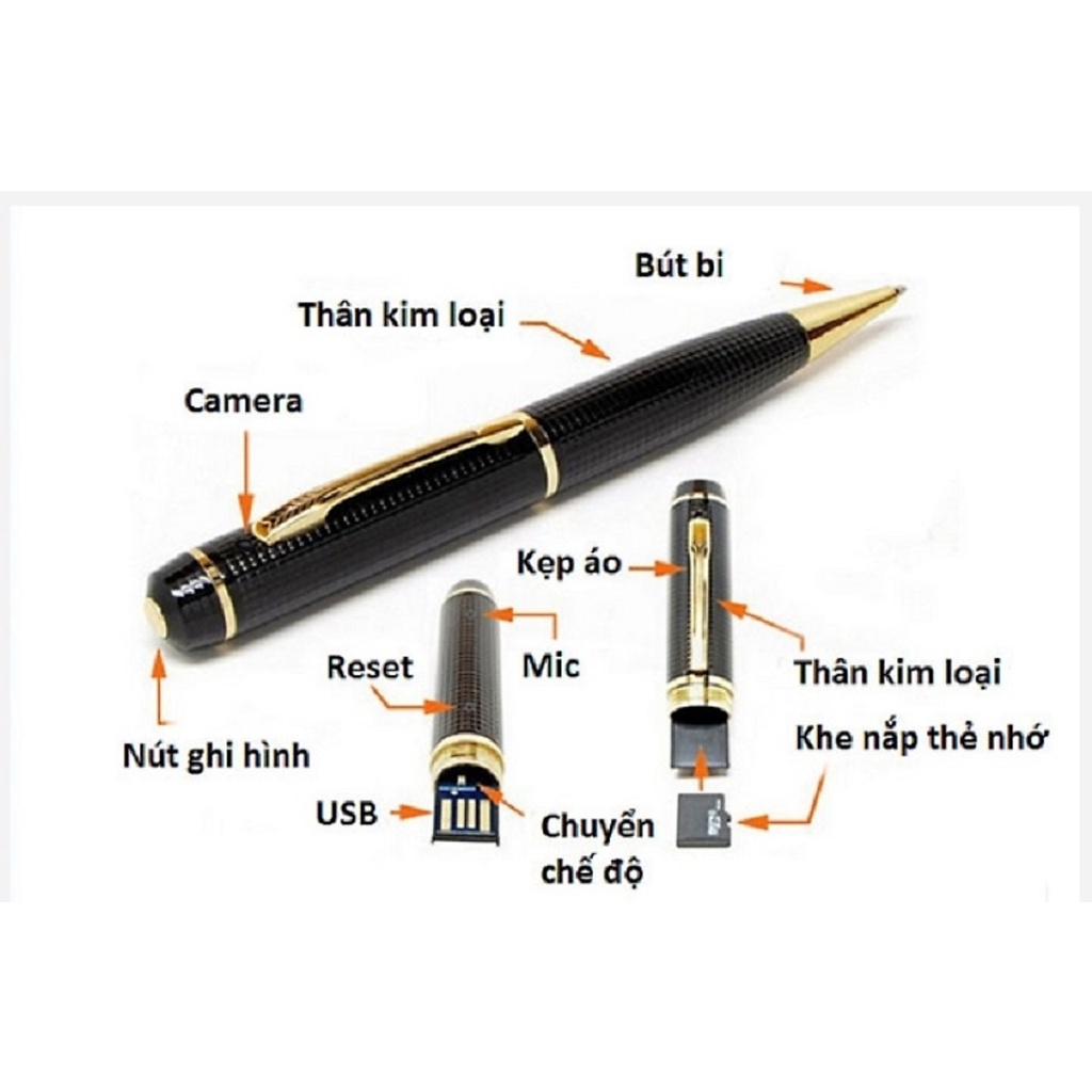 Bút bi viết cao cấp V6 HD 1080 sắc nét