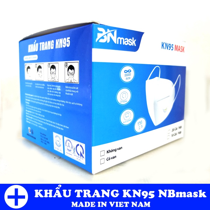 (Chỉ ship TPHCM) Hộp 10 khẩu trang 3D NB Mask tiêu chuẩn KN95