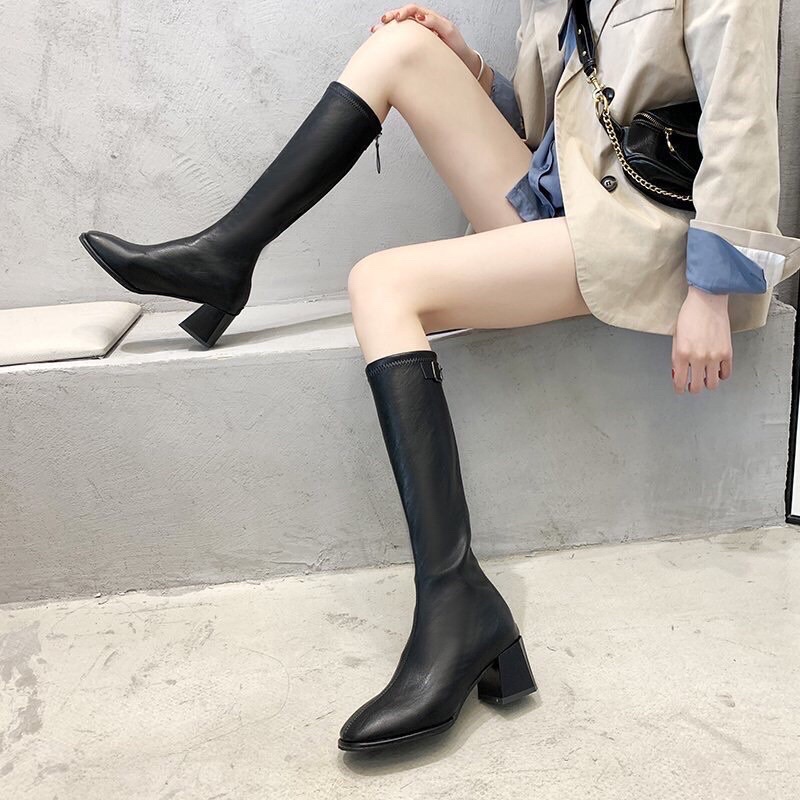 boot bắp khoá sau gót trụ 7 p lót nỉ siêu ấm êm !!!