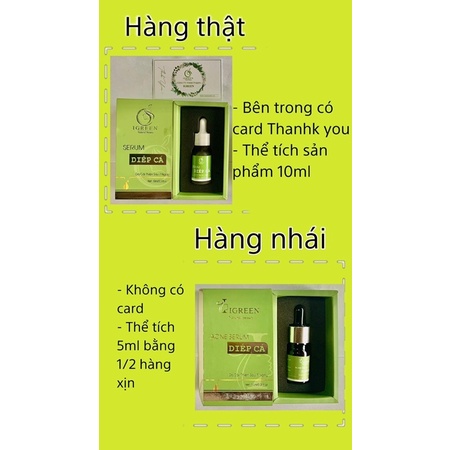 SERUM MỤN DIẾP CÁ - THIÊN NHIÊN 100% - CẢI THIỆN SAU 7 NGÀY - SERUM IGREEN