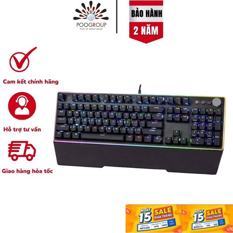 Bàn phím cơ quang switch bất tử E-DRA EK308 RGB PLUS tích hợp nút Multimedia và núm tăng giảm volume như bàn DJ