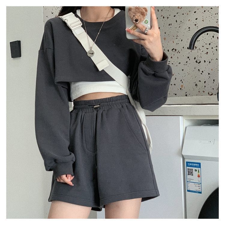 Set Áo Lửng Tay Ngắn Và Quần Dài Thời Trang Dành Cho Nữ