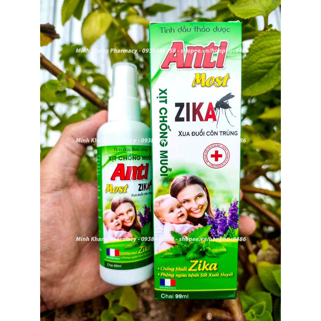 Xịt chống muỗi ZIKA ⚡Chính Hãng⚡ Chai 99ml - Xua đuổi côn trùng, tránh muỗi đốt - Minh Khang Pharmacy