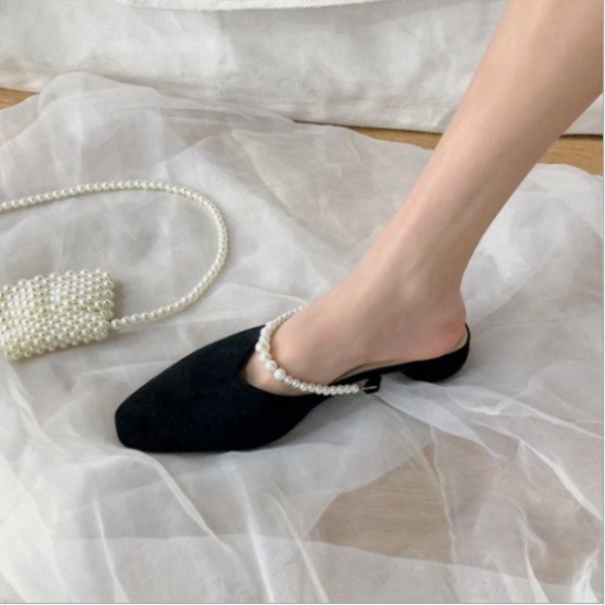 Sandal búp bê da lộn quai ngọc nữ tính G038