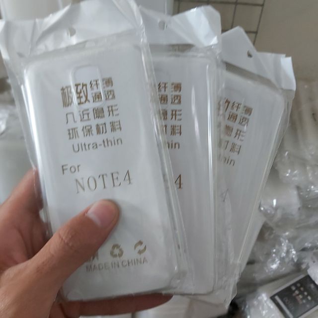 Bộ 3 chiếc ốp lưng cho galaxy note 4 silicon trong suốt siêu mỏng(loại tốt)