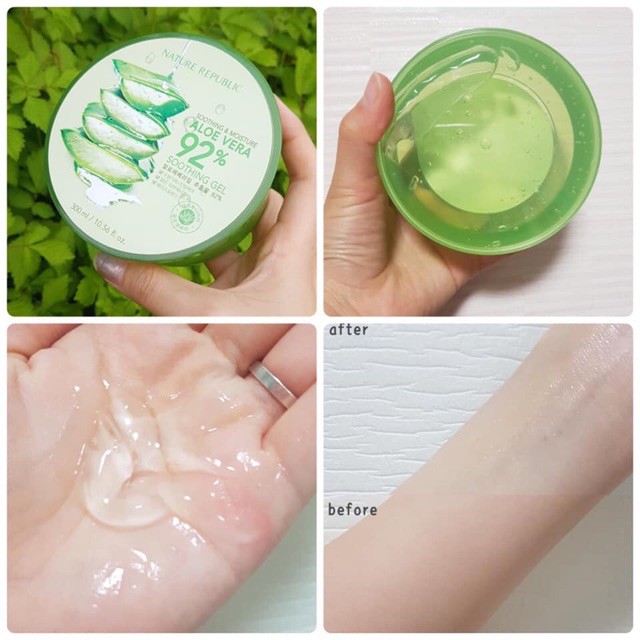 Gel Lô Hội Nature Republic Soothing & Moisture Aloe Vera 92% Soothing Gel 300ml