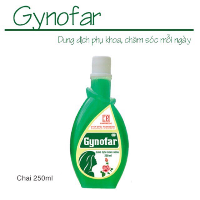 Dung dịch vệ sinh phụ nữ Gynofar hỗ trợ giảm ngứa dị ứng mụn nhọt rôm sảy.