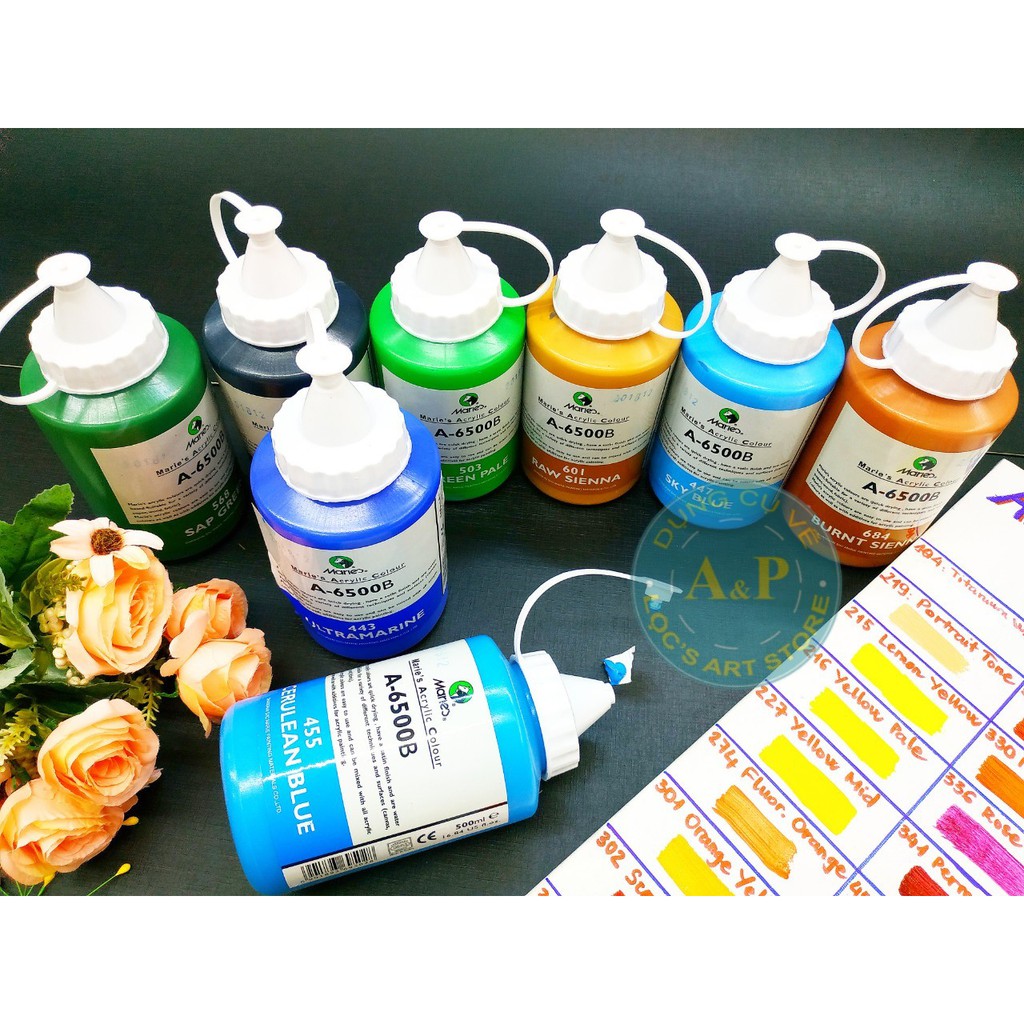 [Lộc'sArtStore] Màu Acrylic Marie's hủ 500ml (no.104 - no. 793)