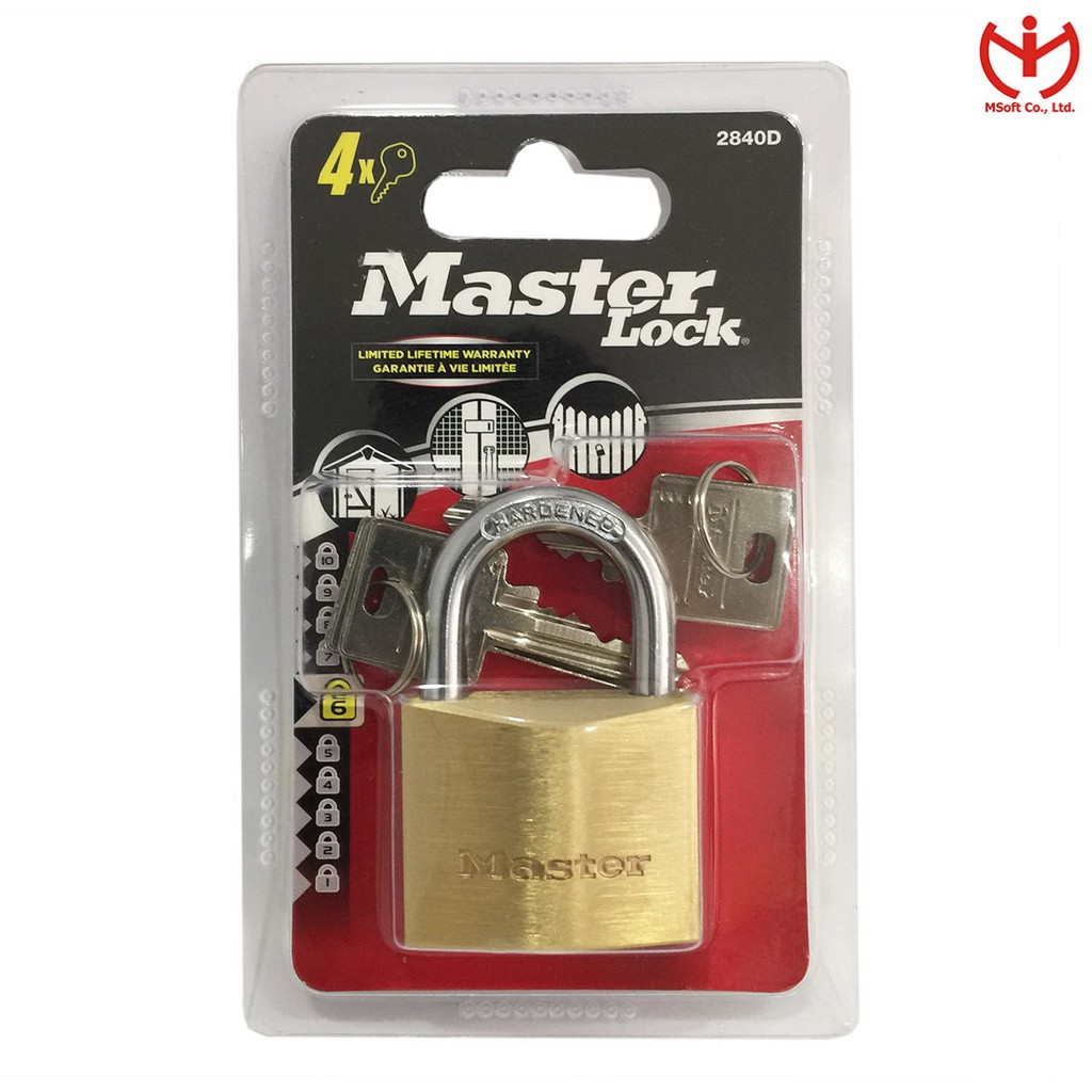 [Q5.HCM] Ổ khóa Master Lock 2840 EURD Thân Đồng Rộng 40mm Chìa Răng Cưa - MSOFT