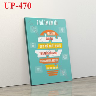 Tranh trang trí treo tường tạo động lực: (UP- 470) 6 giá trị cốt lõi