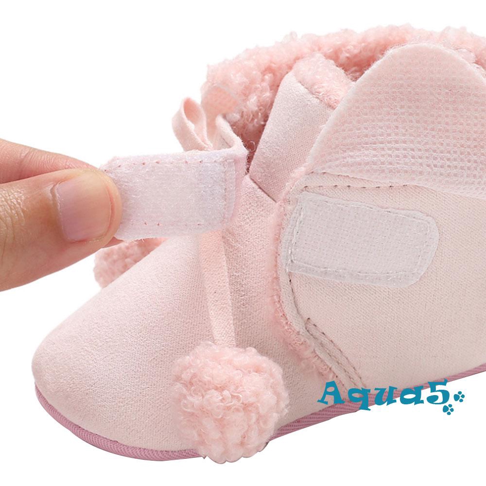 ✿ℛNewborn Prewalker Baby Warm Winter Snow Boots Toddler Soft Sole Boots Crib Shoes