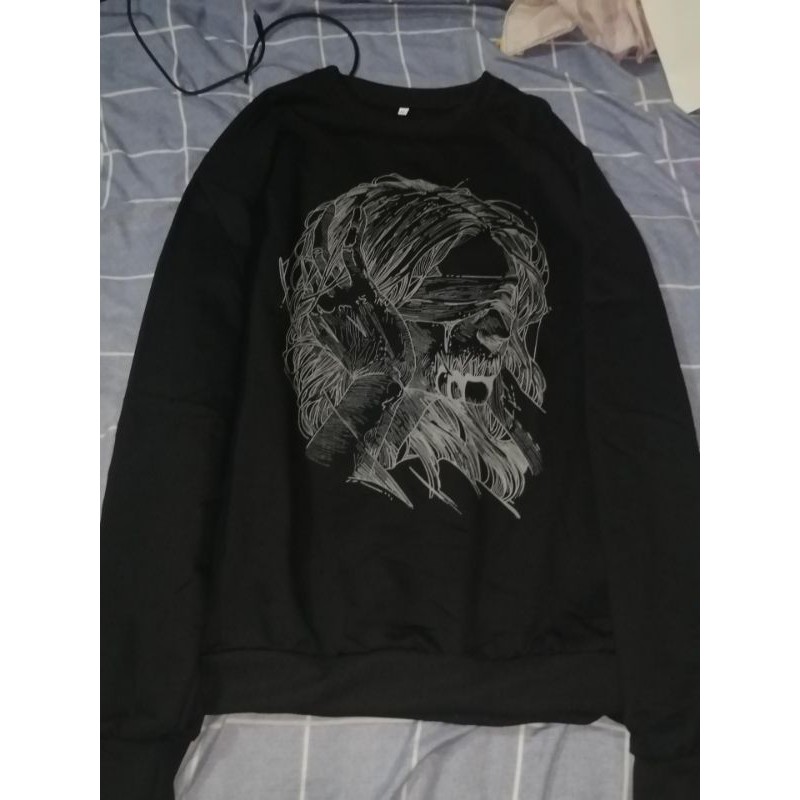 (Sẵn) Áo nỉ lót bông 🍀 FREESHIP 💚 áo nỉ dáng rộng ulzzang unisex hình đầu lâu oversize🔥 | BigBuy360 - bigbuy360.vn