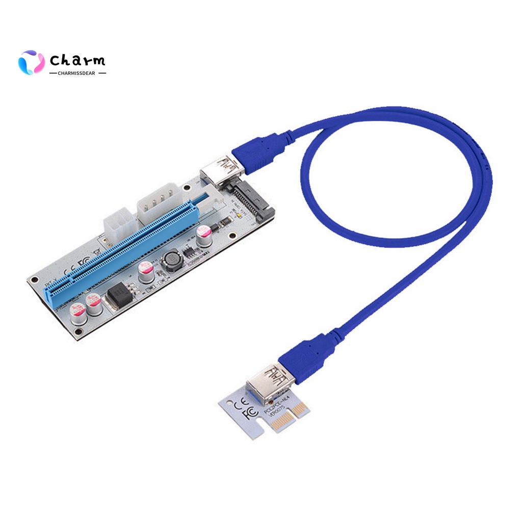 [CM] Stock USB 3.0 PCI-E Express 1x To 16x Mining Cable Extender Riser Card SATA Adapter