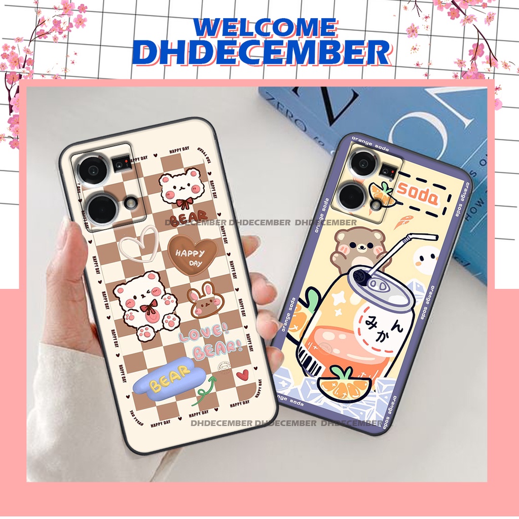 Ốp lưng Oppo RENO 7 4G - RENO 8 4G - BẢO VỆ CAMERA in hình 3D GẤU cute be@r, soda, happy day cực hot ,thời thượng