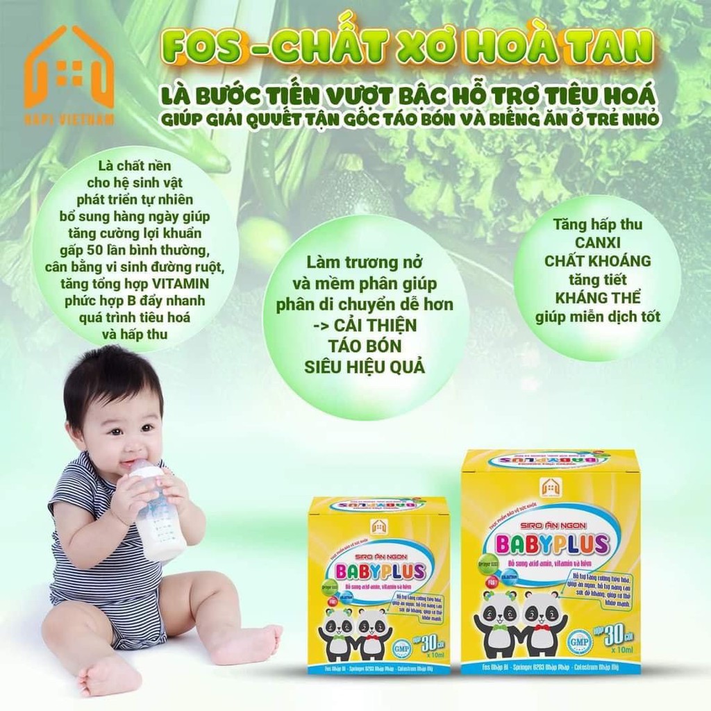 Siro Ăn Ngon Babyplus - Siro Hết Táo Bón, Tăng Cân, Ngủ Tốt, Ăn Ngon Ngủ Ngon Cho Bé Loại Tốt