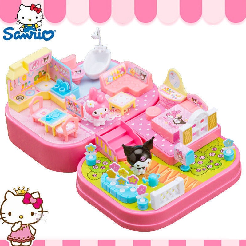 ✳☞♙HELLOKITTY Chính hãng Đồ chơi Hello Kitty Góc phố Câu chuyện Nhà của tôi Con gái Đồ chơi Đồ chơi Quà tặng