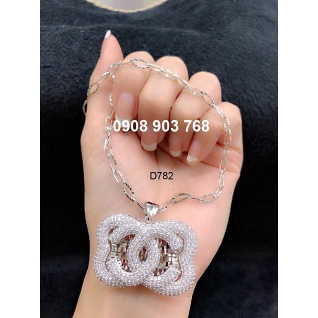 Dây chuyền xi bạch kim cao cấp d782
