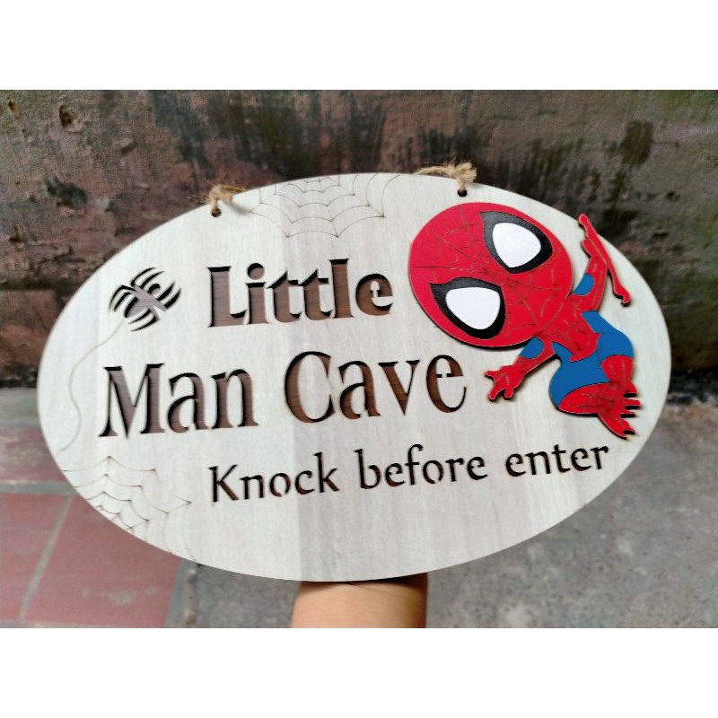 Bảng Gỗ Trang Trí Treo Phòng Cho Bé ( Little Man Cave) Hàng Cao cấp