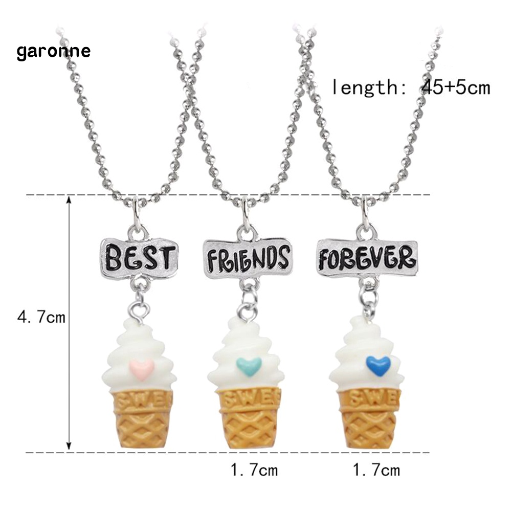 Set 3 Vòng cổ Tình Bạn Mặt Que Kem Bff