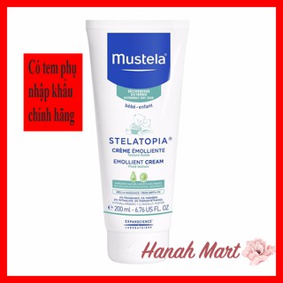 Kem dưỡng da cho em bé sơ sinh và bé da rất khô hoặc bị chàm thể tạng Mustela - Stelatopia Emollient Cream 200ml, Pháp