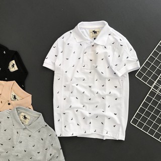GIÁ KHUYẾN MÃI CÓ MỘT KHÔNG HAI Áo thun nam cổ bẻ họa tiết hươu hàng xuất khẩu cao cấp AXK031