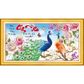 Tranh đính đá cha mẹ 99*50cm VS061 - tự đính