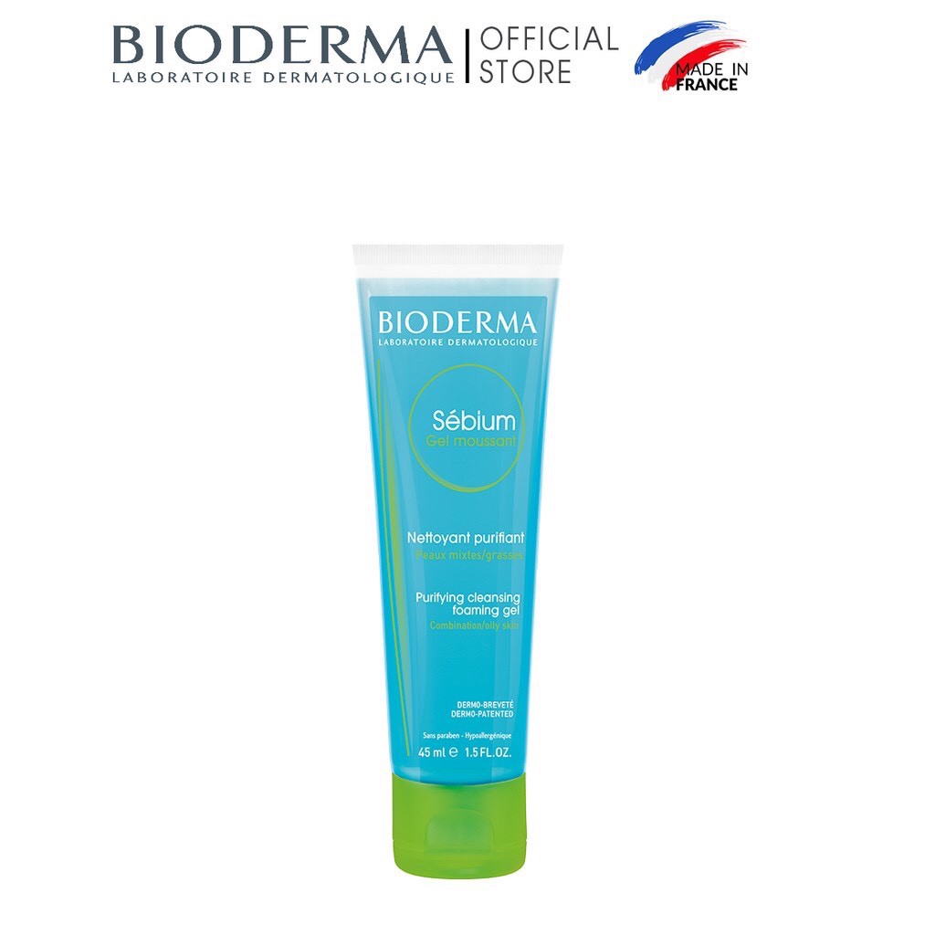 Gel Rửa Mặt Bioderma Sébium Gel Moussant Dành Cho Da Dầu & Hỗn Hợp 45ml 200ml