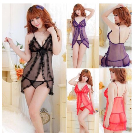 HOT-Váy ngủ Ren xẻ trước sexy 1011