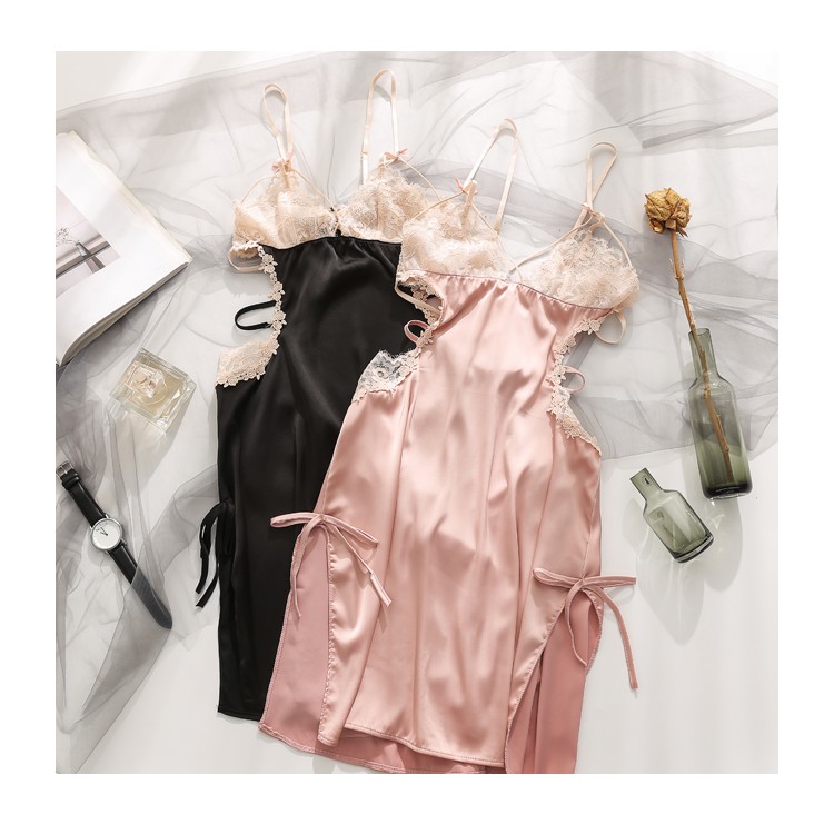 Váy ngủ lụa 2 dây FREE SHIP hở lưng sexy cao cấp Quảng Châu