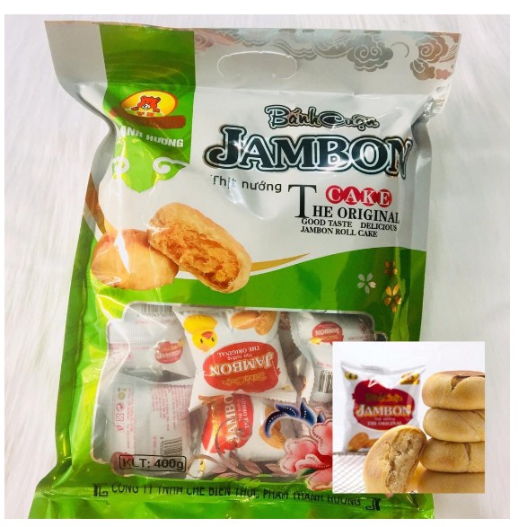 Bánh Cuộn Jambon Thịt Nướng Thanh Hương Gói 400gr - Giao màu ngẫu nhiên (Bịch 15 chiếc)