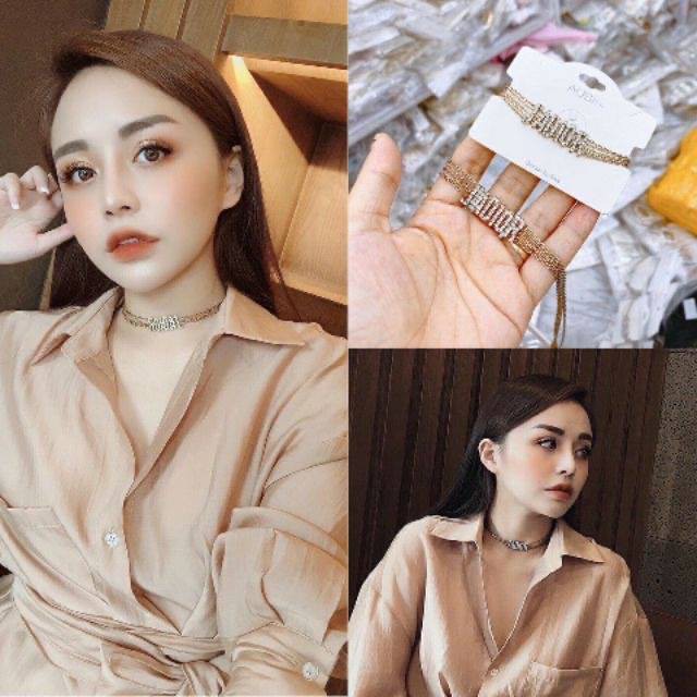 Vòng cổ hiệu sợi xích mảnh chữ VC136