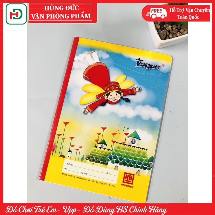 Vở 04 oly Trạng Nguyên Hồng Hà 0565 80 trang 0563 48 trang, giấy viết không bụi, không thấm mực