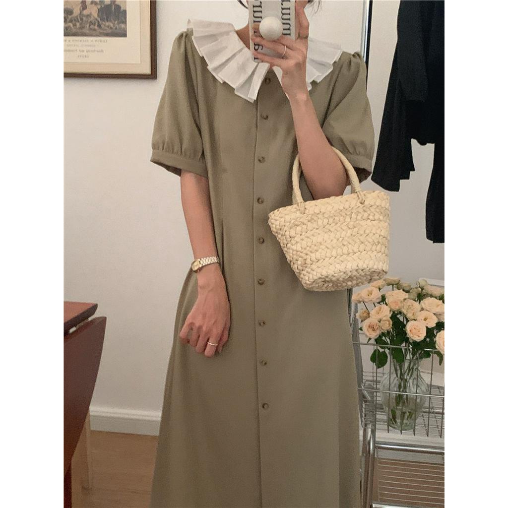 Đầm Midi Tay Ngắn Có Cổ Tháo Rời Được 51779