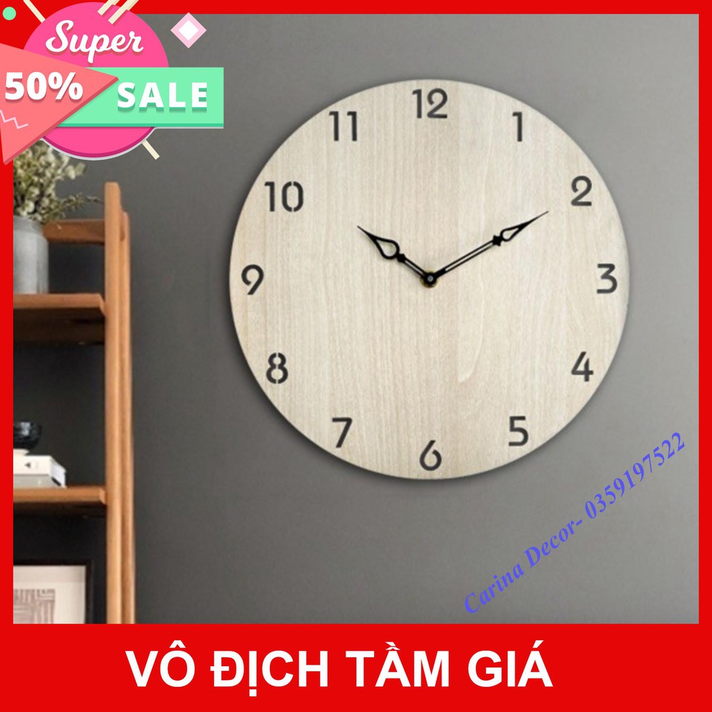 [Hàng cao cấp]- Đồng hồ gỗ handmade treo tường trang trí F12