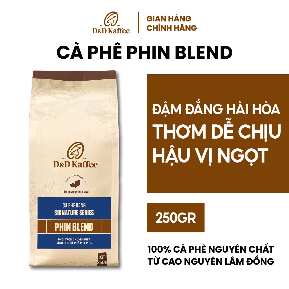 Cà phê Phin Blend Gói 250gr/500gr, Cà phê nguyên chất 100% rang mộc - D&D Kaffee