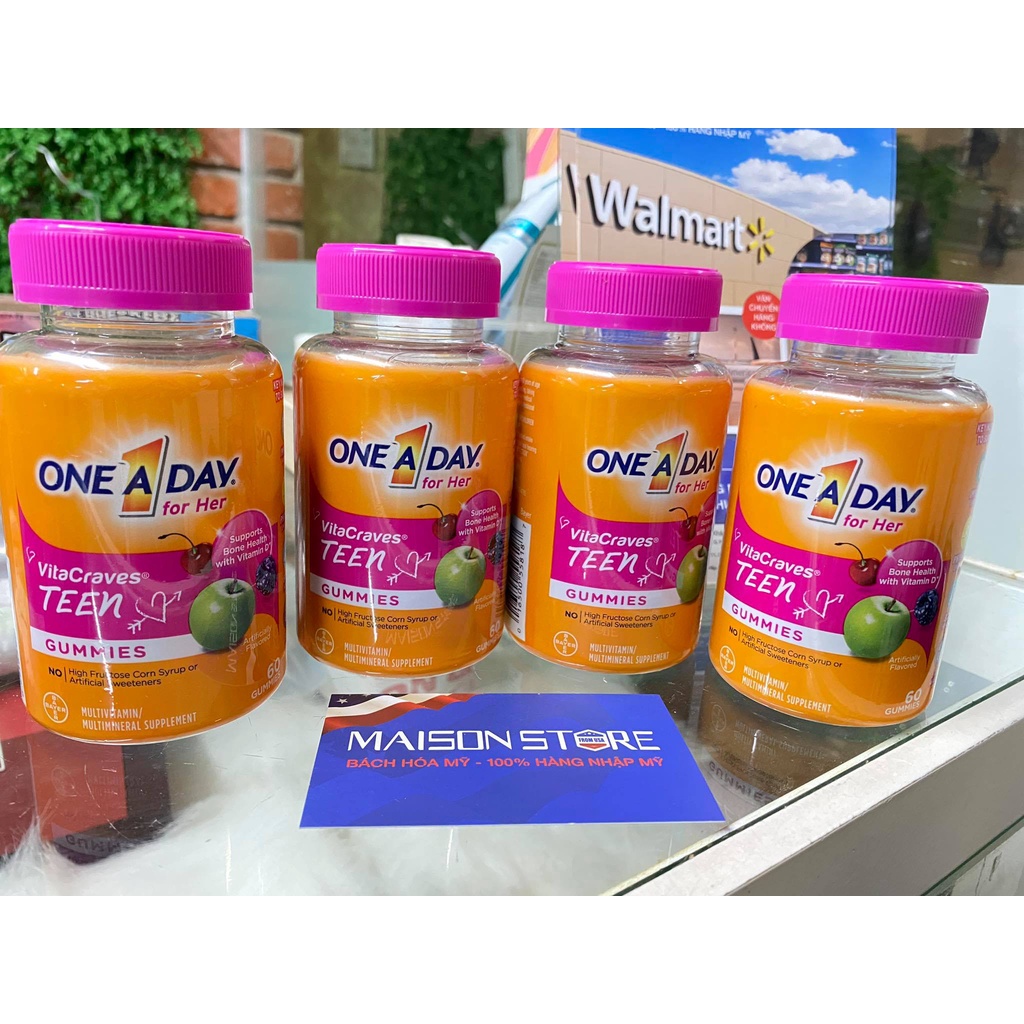 KẸO NHAI VITAMIN TỔNG HỢP CHO BÉ TEEN ONE A DAY TỪ 12-17 TUỔI  - Hàng Nhập USA Chính Hãng