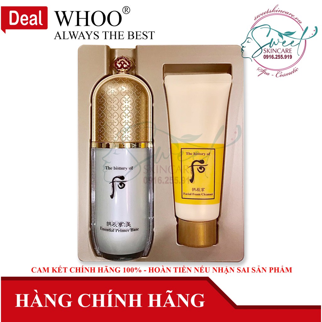 Set Kem Lót Whoo Essential Primer Base dành cho da dầu