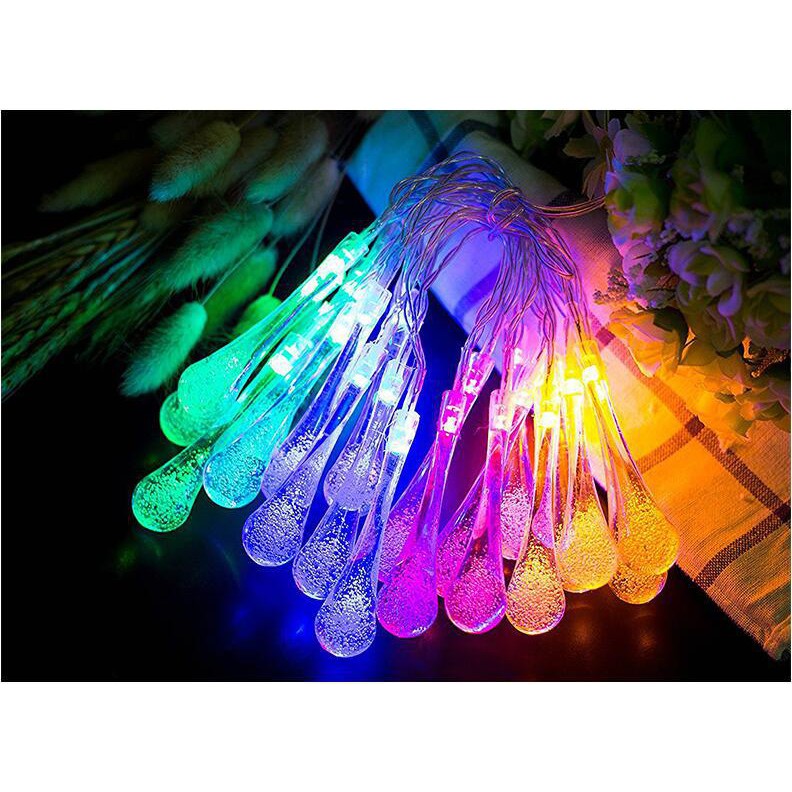 Dây Đèn Led Hình Giọt Nước Bi bầu 10m 50 bóng Trang Trí Giáng Sinh, Tết,  Dây Đèn Trang Trí,