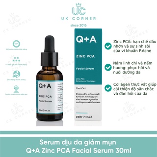 [Bill UK] Serum dịu da giảm mụn Q+A Zinc PCA Facial Serum 30ml