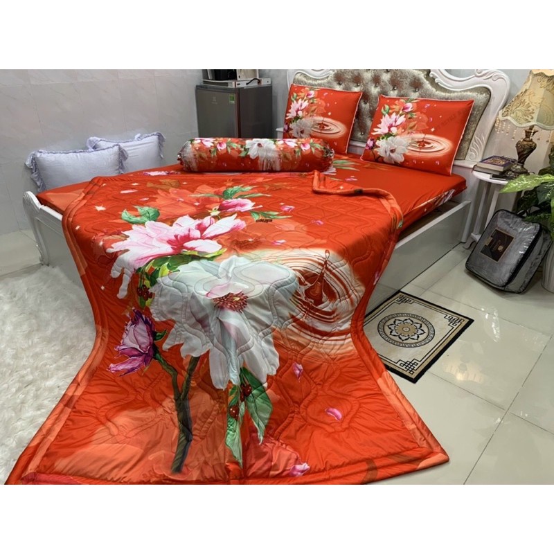 Drap thun lạnh 5D cao cấp mẫu hoa