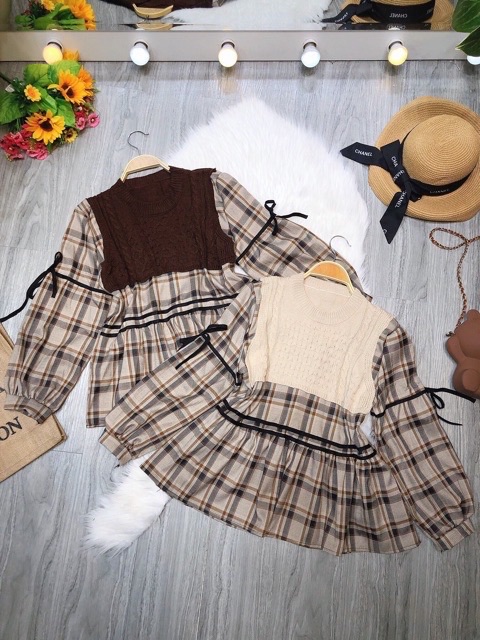 Áo babydoll kẻ pha len về sẵn nha khách , hàng qccc nên khách khỏi phải lăn tăn về chất liệu , bao đẹp y ảnh quý zị nhé.