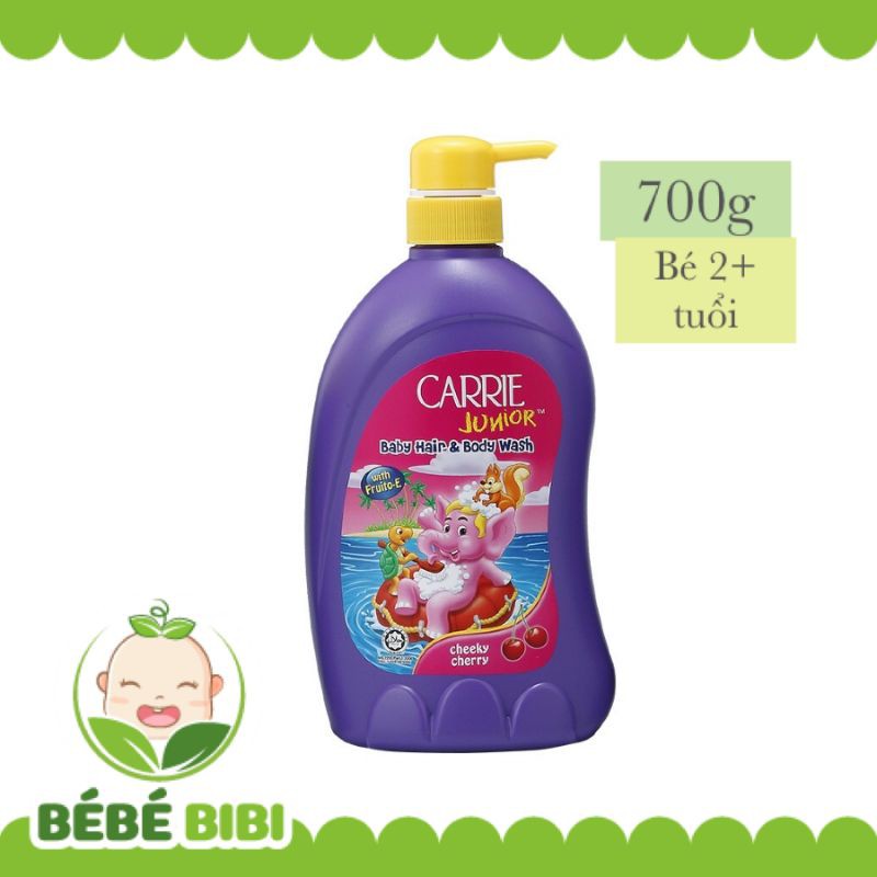 Sữa tắm gội cho bé Carrie Junior 700g hương Cherry/Grapeberry