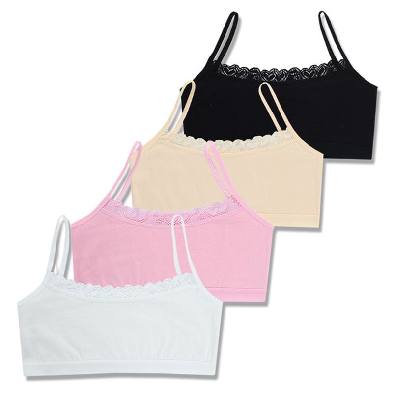 Set 4 Áo Lót Có Mút Đệm Ngực Mềm Mại Dành Cho Tuổi Teen